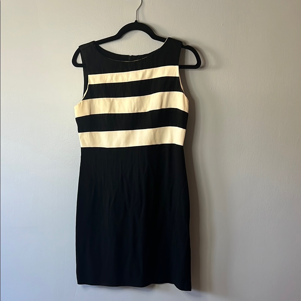 Vintage Black and Cream Striped Dress
